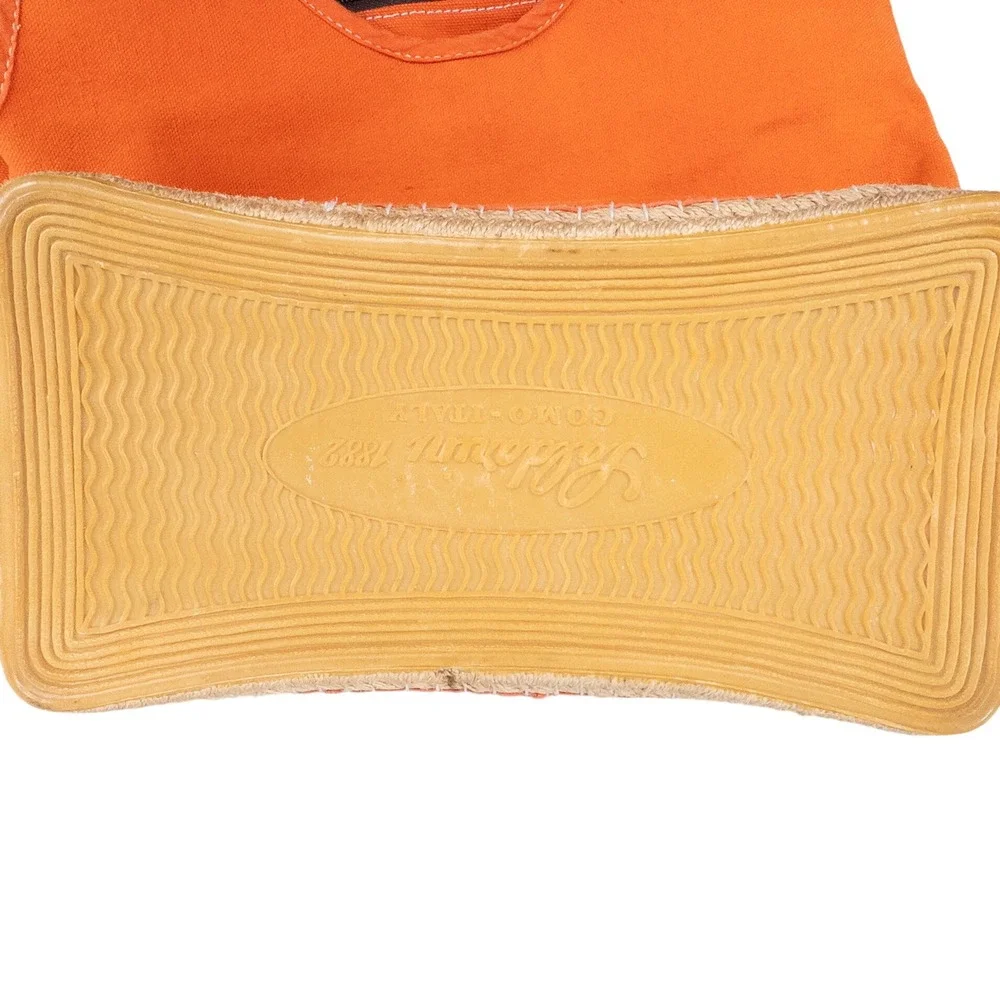 Baldinini 1882 Orange Canvas Espadrille Tote Bag Made in Italy